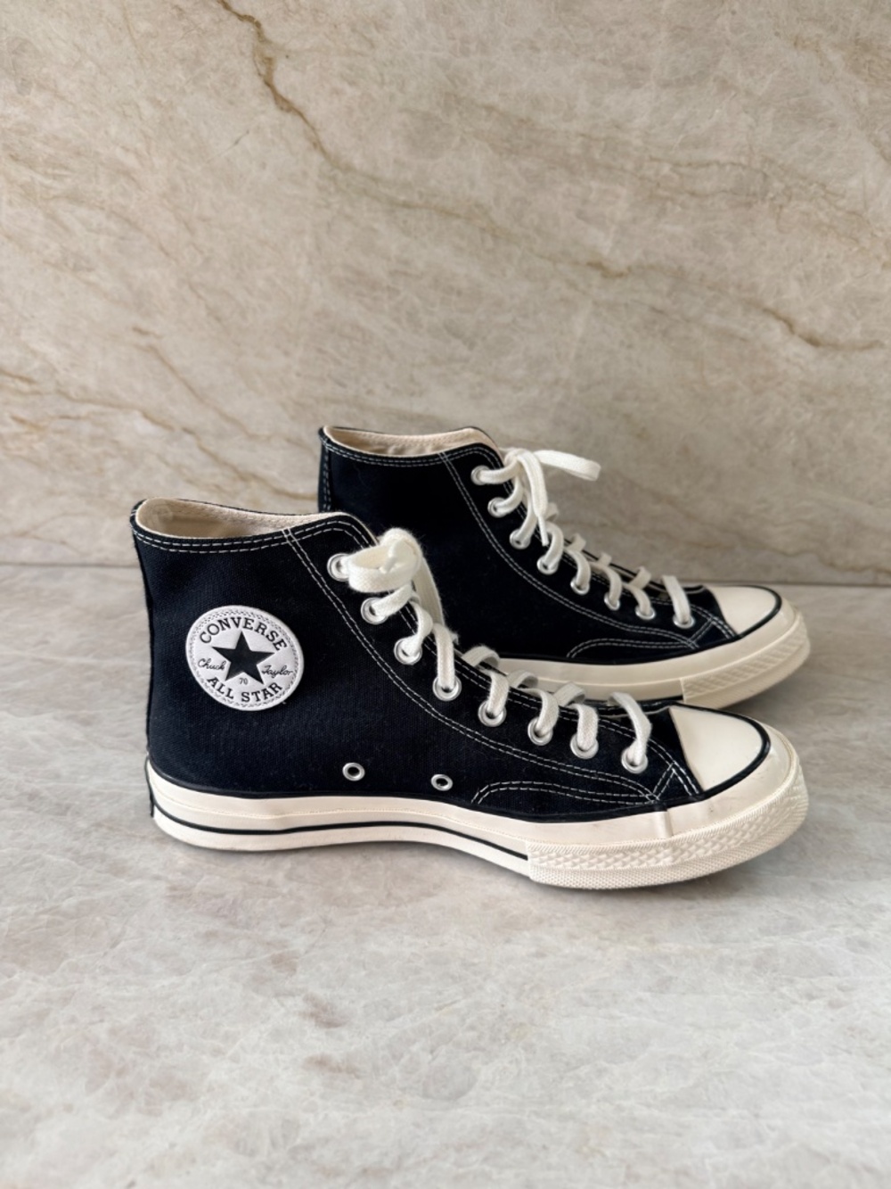 Chuck Taylor Converse Black High Tops - Picture 3 of 5
